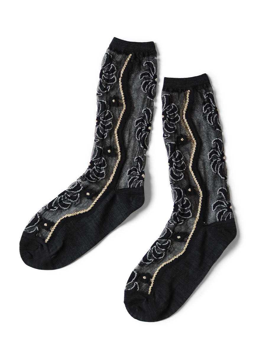 Kapital Moulin Quilt Pattern See-Through Socks