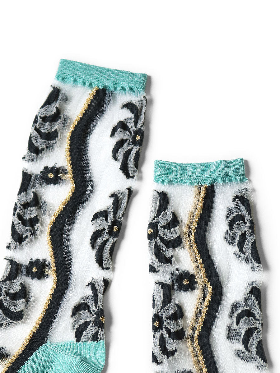 Kapital Moulin Quilt Pattern See-Through Socks