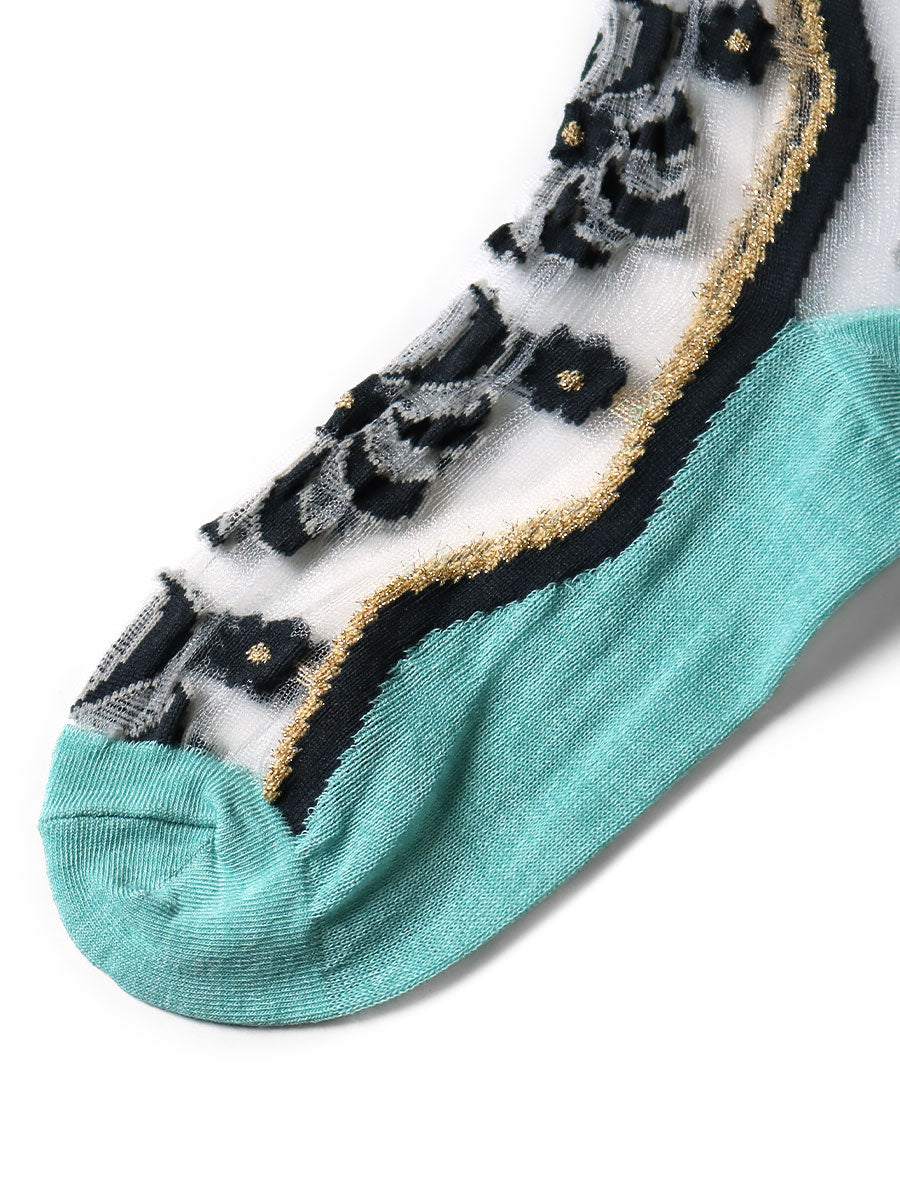 Kapital Moulin Quilt Pattern See-Through Socks