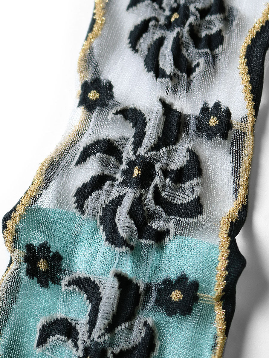 Kapital Moulin Quilt Pattern See-Through Socks