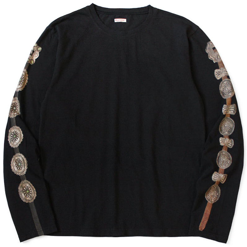 Kapital Jersey Crew Long Sleeve T-Shirt (Concho Belt Sleeve)