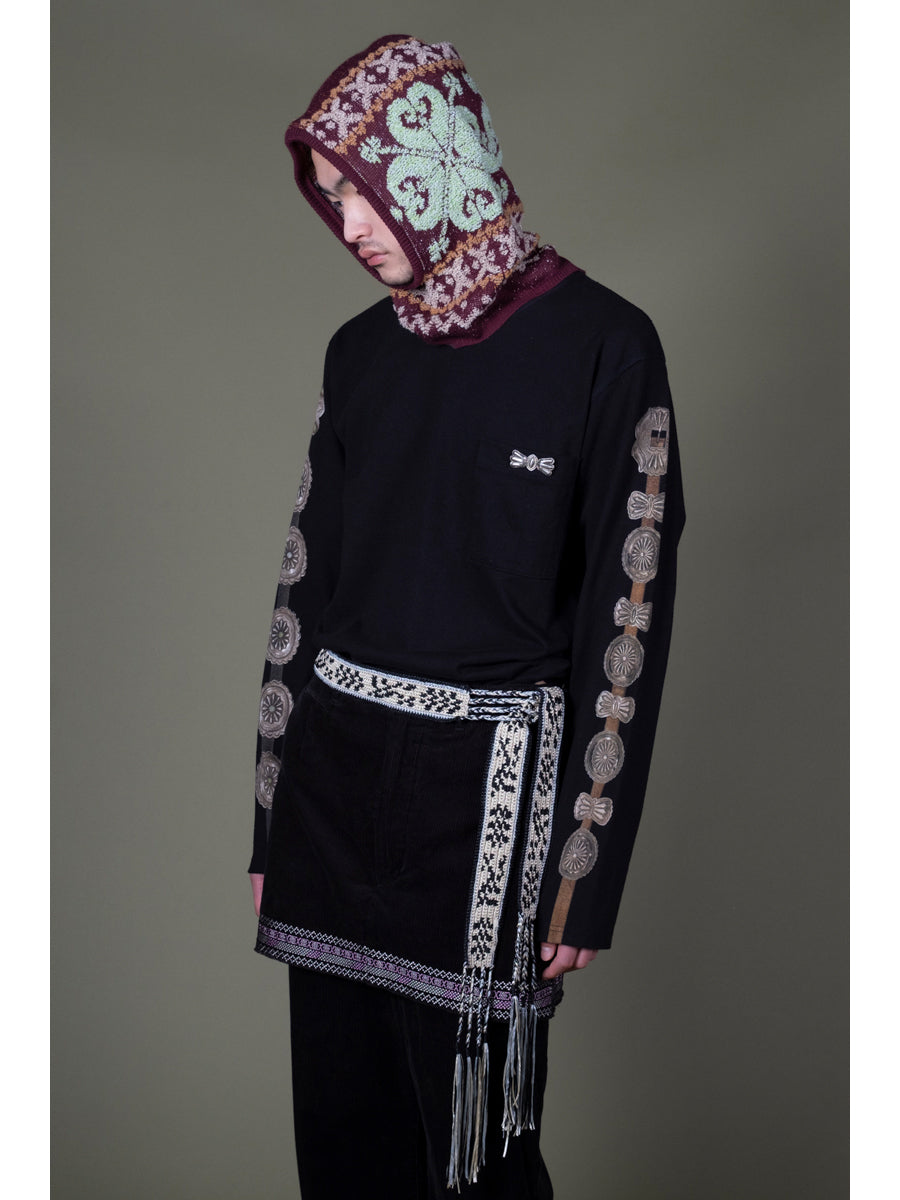 Kapital High-Density Jersey Crew Pocket Long Sleeve T-Shirt (Concho Belt Sleeve)