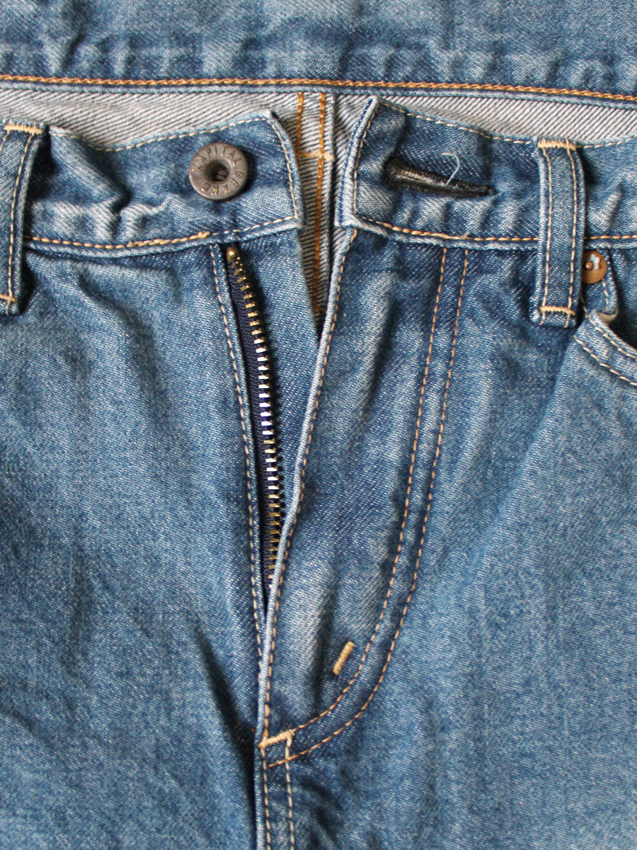 Kapital 14oz Denim 5P Apron-Skouser Flared Pants (Processed)