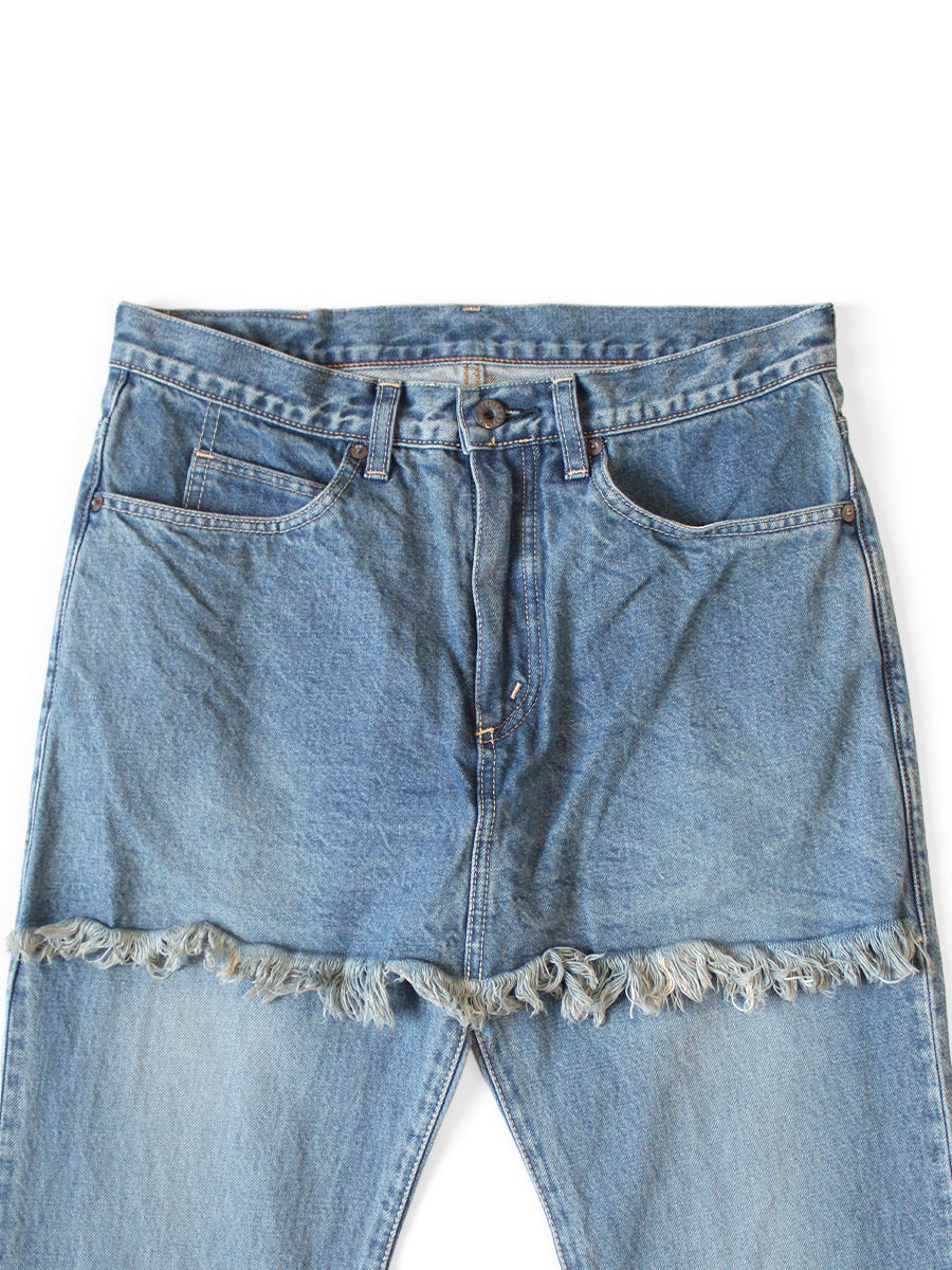 Kapital 14oz Denim 5P Apron-Skouser Bootcut Pants (Processed)