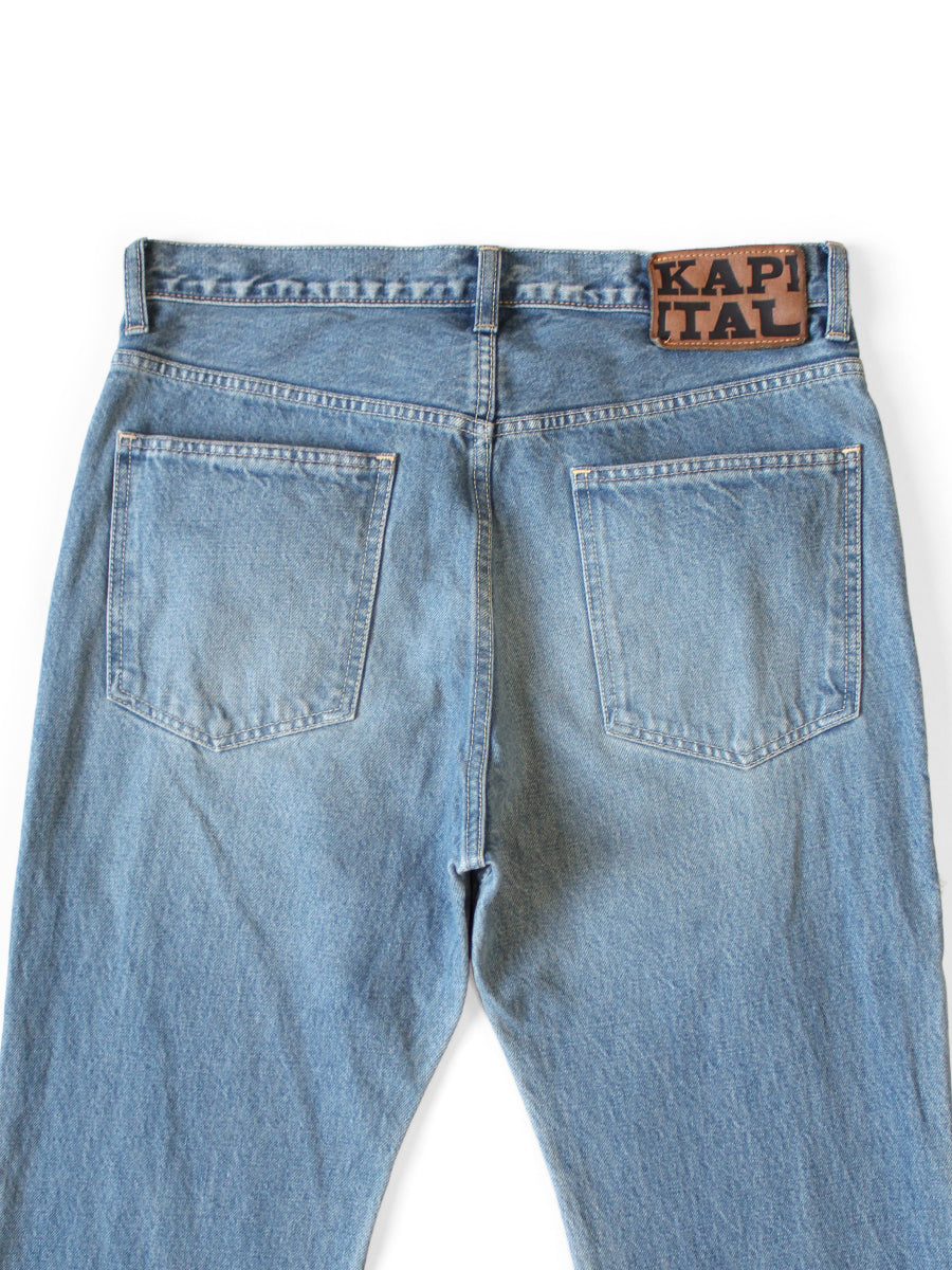 Kapital 14oz Denim 5P Apron-Skouser Bootcut Pants (Processed)