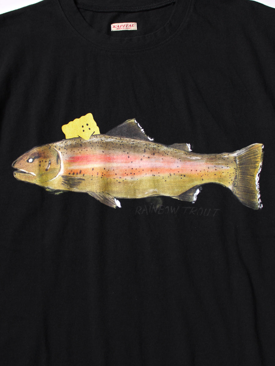 Kapital Jersey Crew T-Shirt (1 Trout Peckish Rainbowy Print)