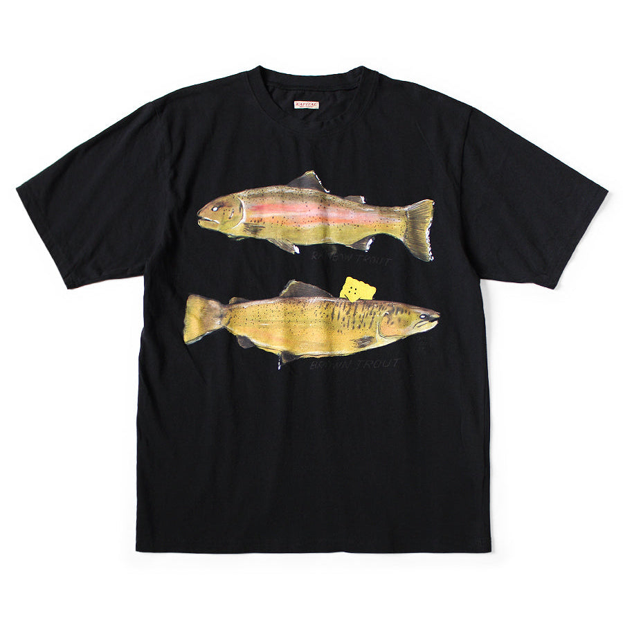 Kapital Jersey Crew T Shirt (2 Trout Peckish Rainbowy Print)