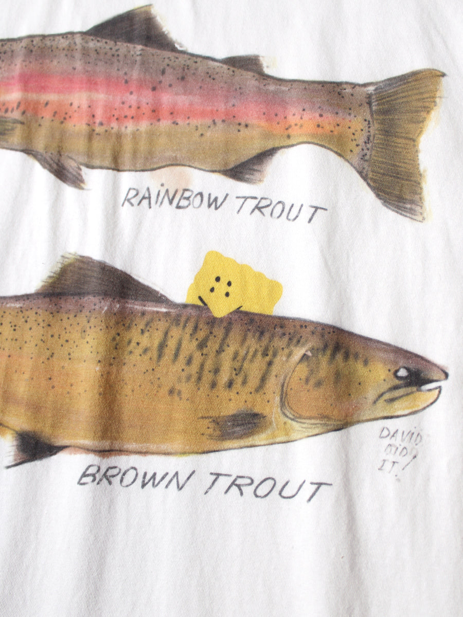 Kapital Jersey Crew T Shirt (2 Trout Peckish Rainbowy Print)