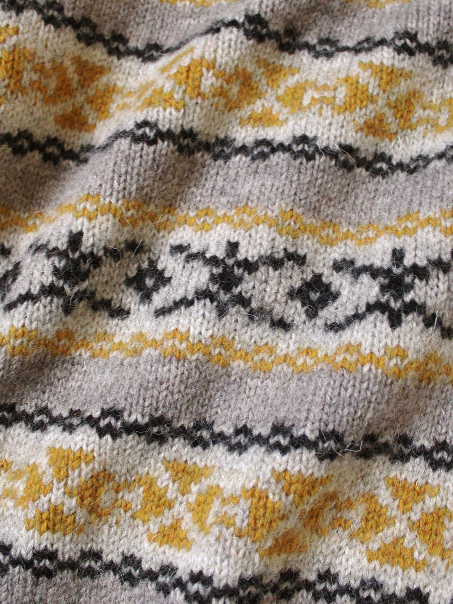 Kapital 3G Wool Yellowknife Fair Isle Zip Short Cardigan