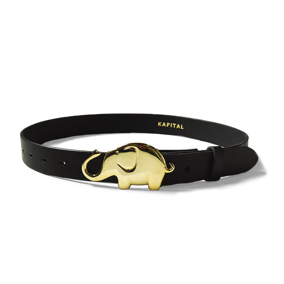 Kapital Leather Trunk Up Elephant Buckle Belt