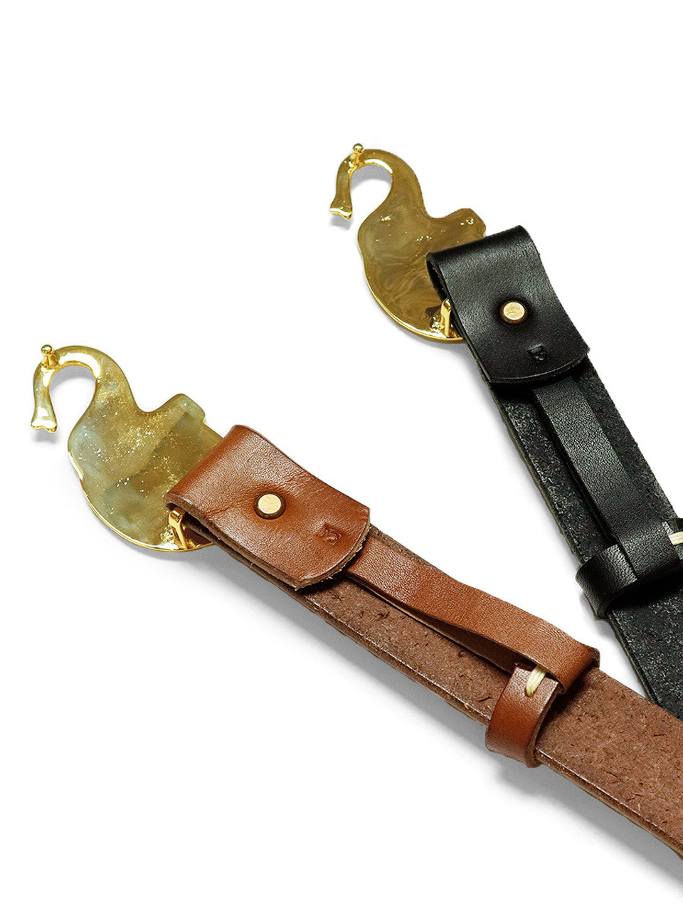Kapital Leather Trunk Up Elephant Buckle Belt