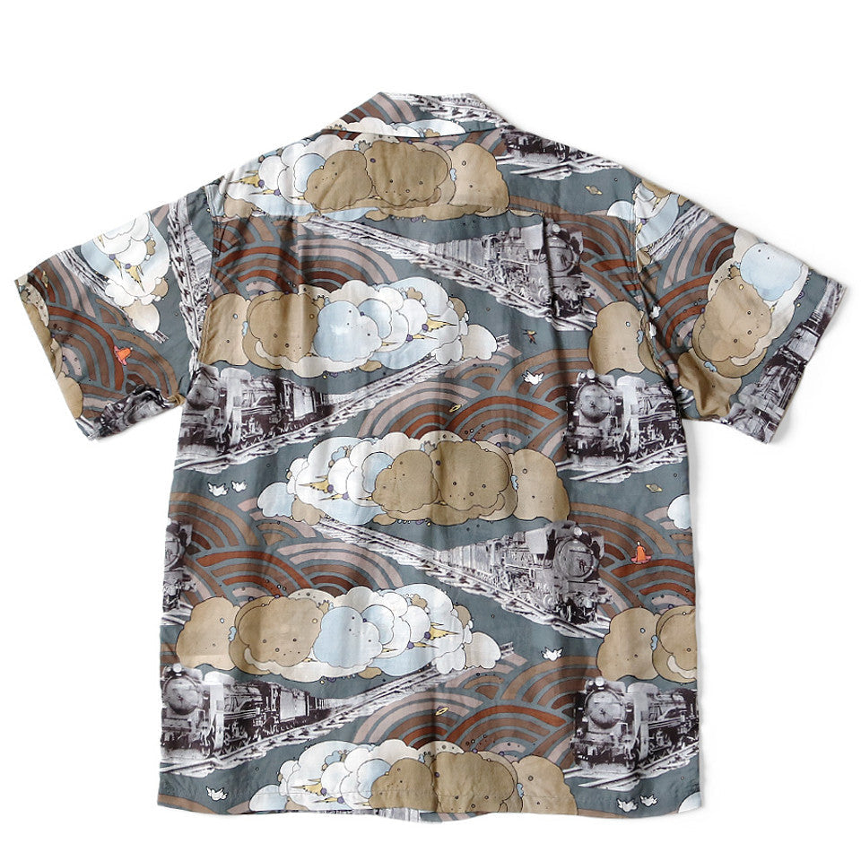 Kapital Silk Rayon Tibe-Lympic Train Print Aloha Shirt
