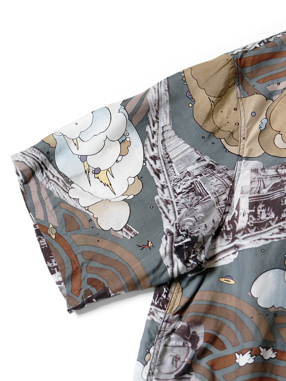 Kapital Silk Rayon Tibe-Lympic Train Print Aloha Shirt