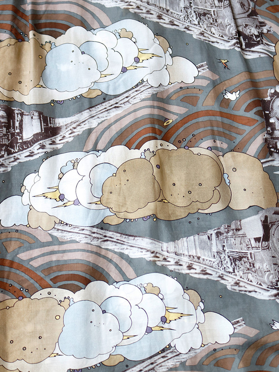 Kapital Silk Rayon Tibe-Lympic Train Print Aloha Shirt