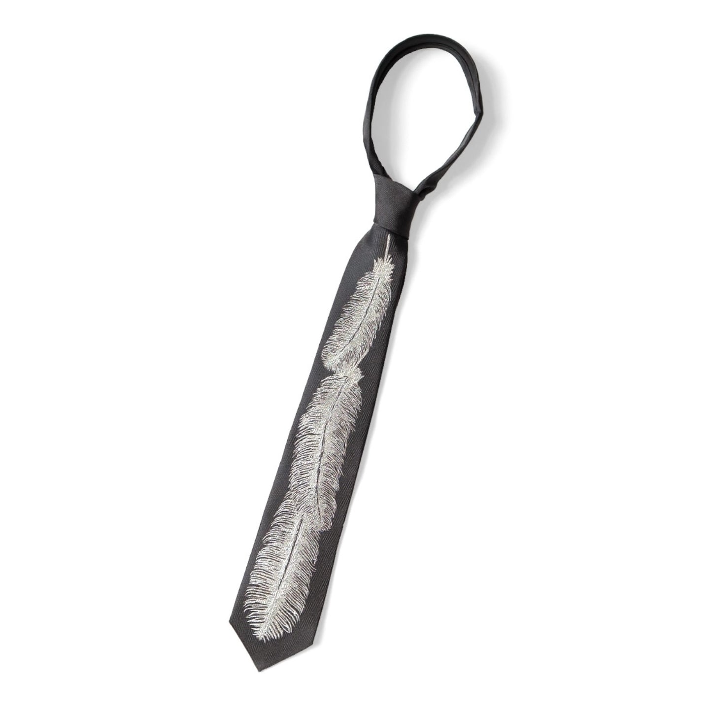 Kapital Silk Twill Feather Necktie