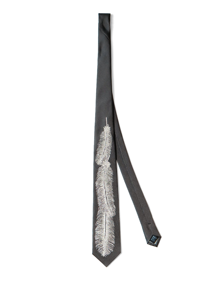 Kapital Silk Twill Feather Necktie