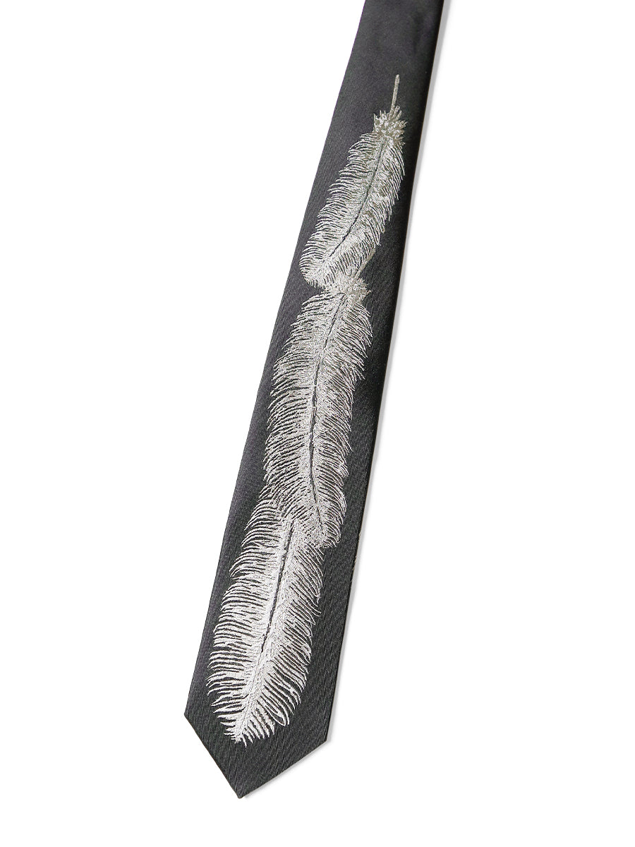 Kapital Silk Twill Feather Necktie