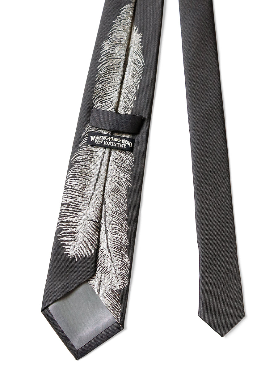 Kapital Silk Twill Feather Necktie