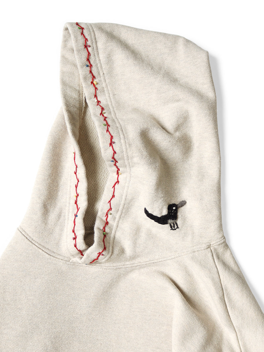 Kapital Top Fleece Hooded Sweatshirt (Crow & Cat Embroidery)