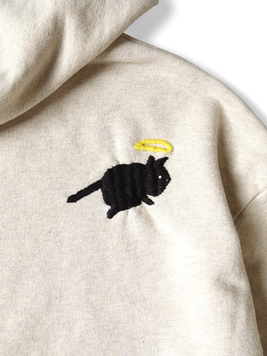 Kapital Top Fleece Hooded Sweatshirt (Crow & Cat Embroidery)