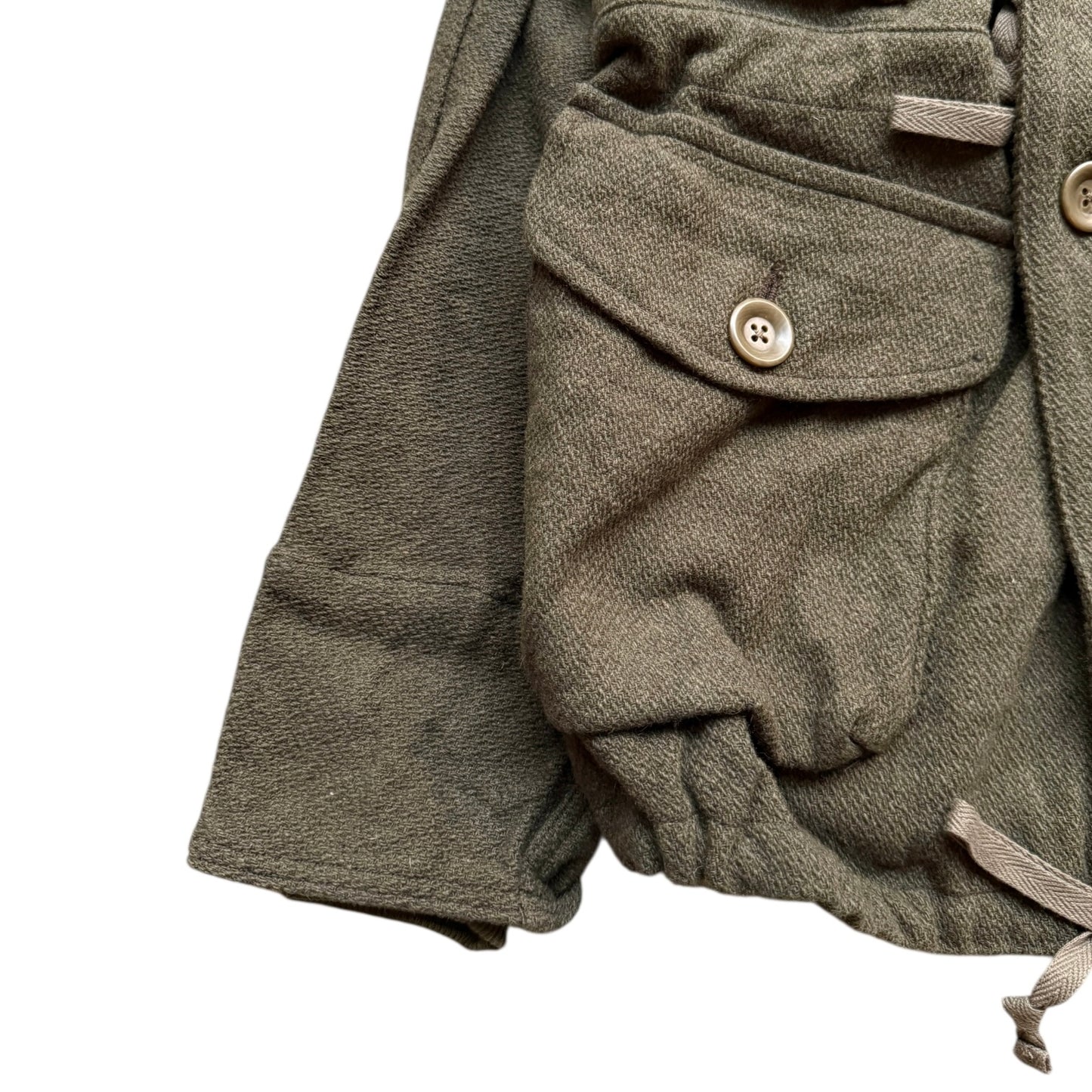 Kapital Vintage Melton Wool Ring Coat Khaki