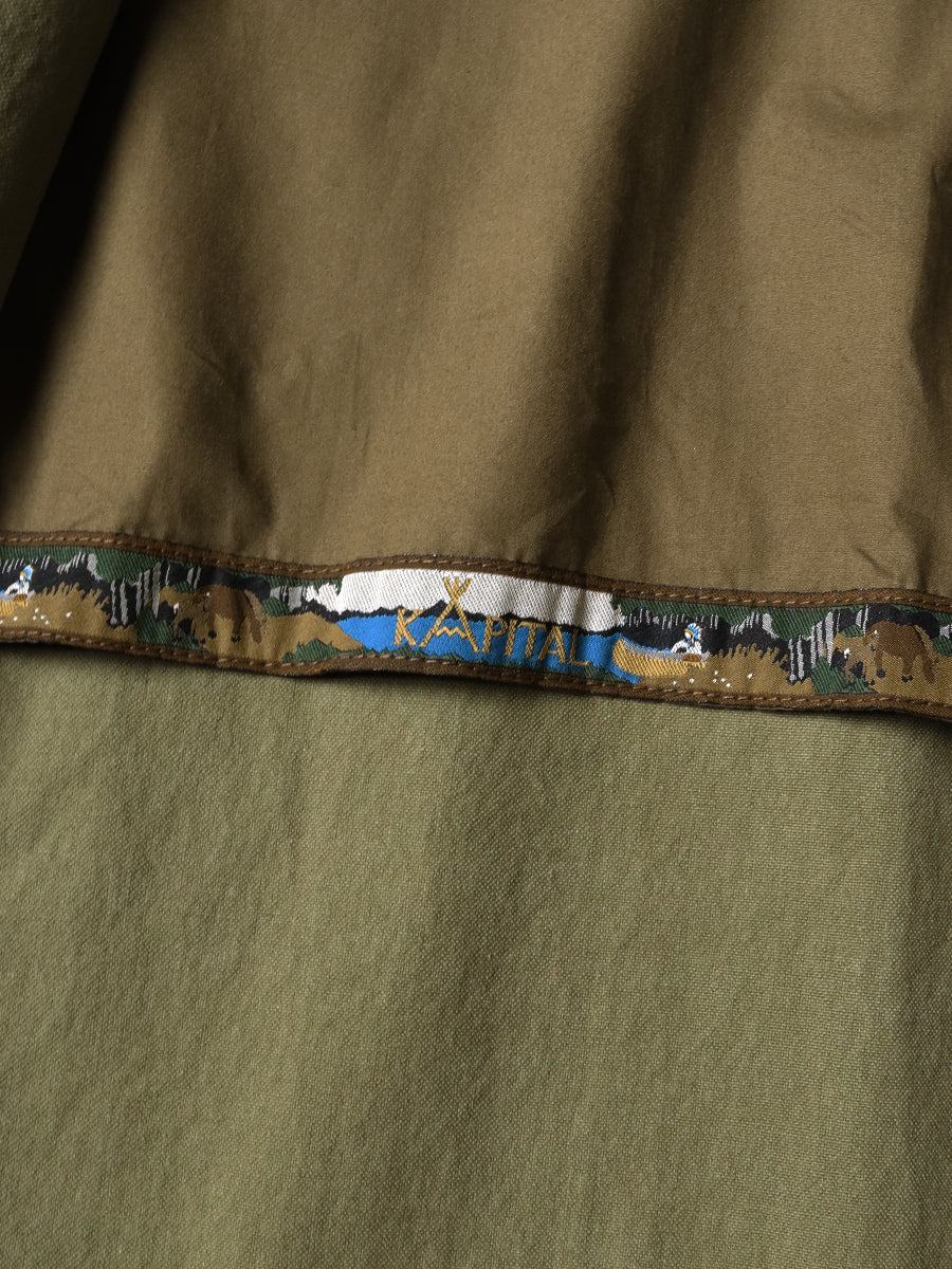 Kapital Water-Repellent Light Canvas Zip Up Kayak Paw-Paw Blouson