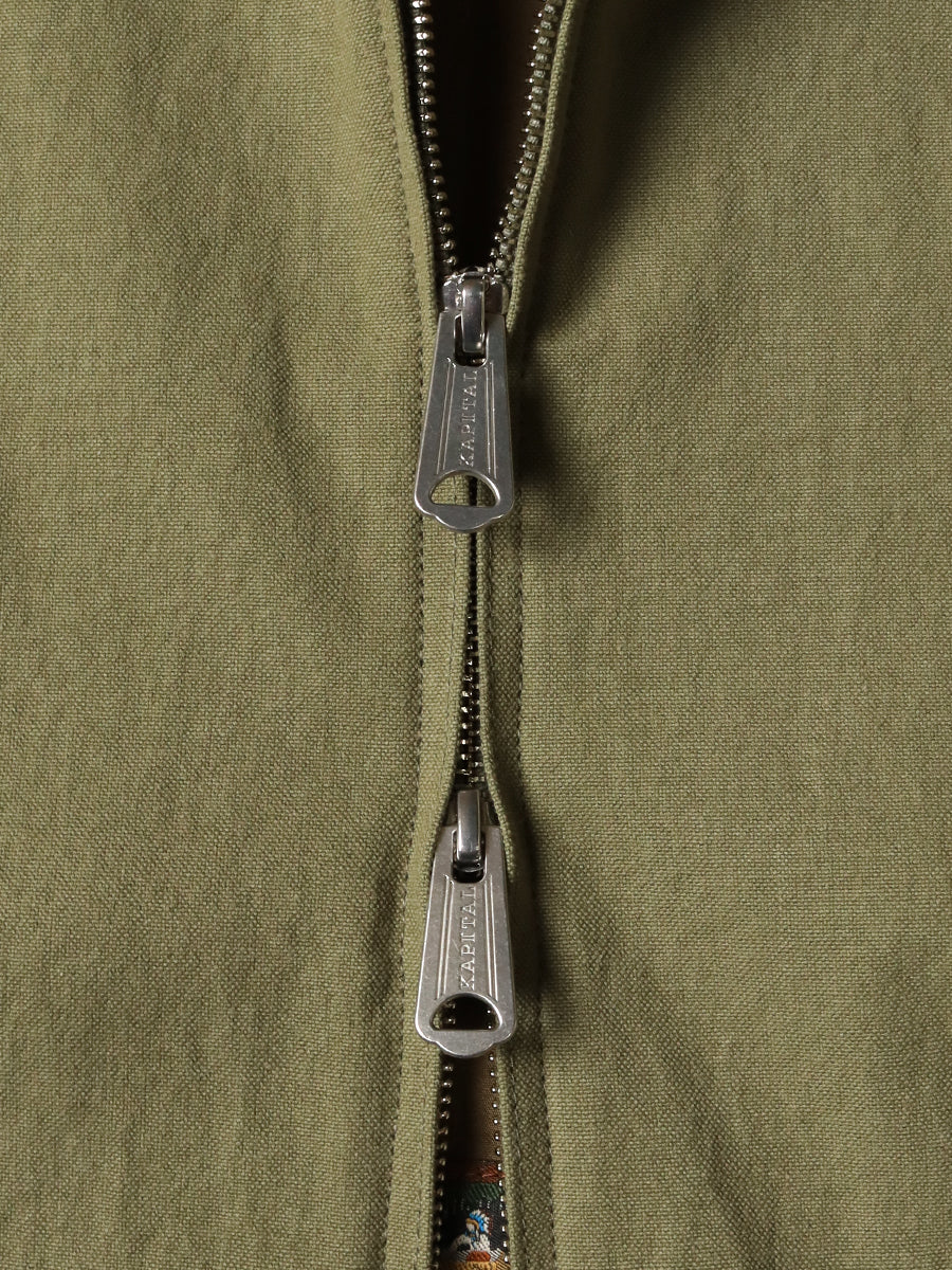 Kapital Water-Repellent Light Canvas Zip Up Kayak Paw-Paw Blouson