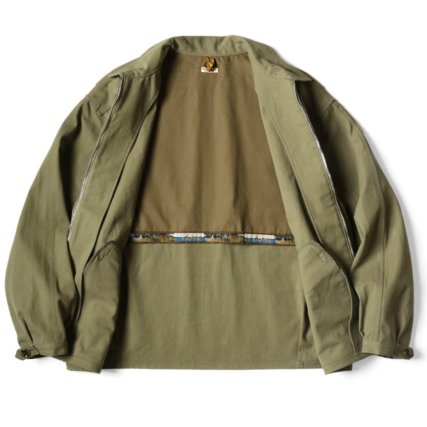 Kapital Water-Repellent Light Canvas Zip Up Kayak Paw-Paw Blouson