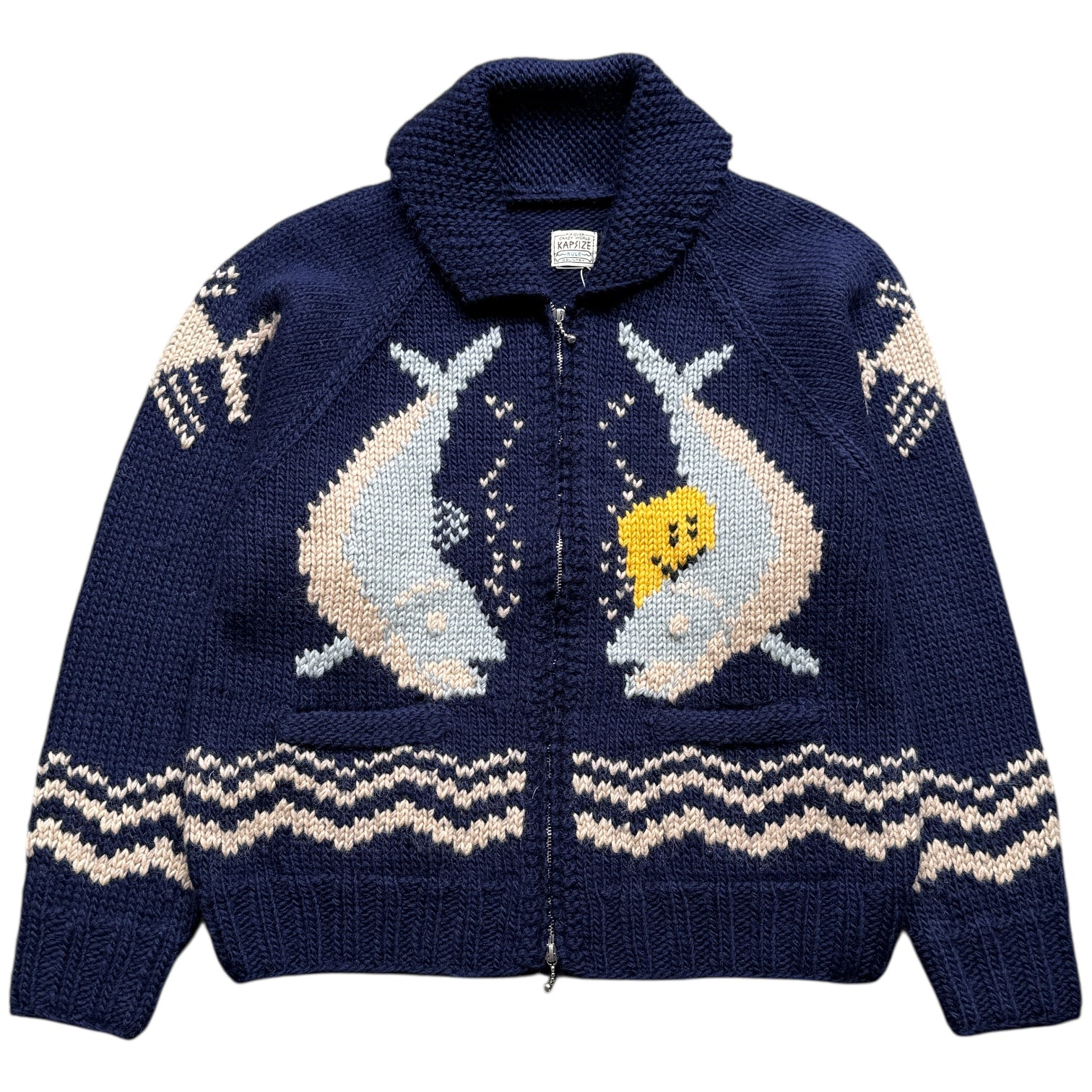 Kapital Cowichan Hand Knit Rainbowy Trout Zip Cardigan | COJP Gallery