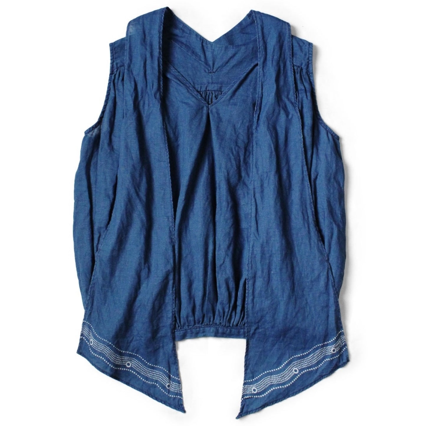 Kapital French Cross Linen 2-Way Choker Cami (Souffle Crest Print)