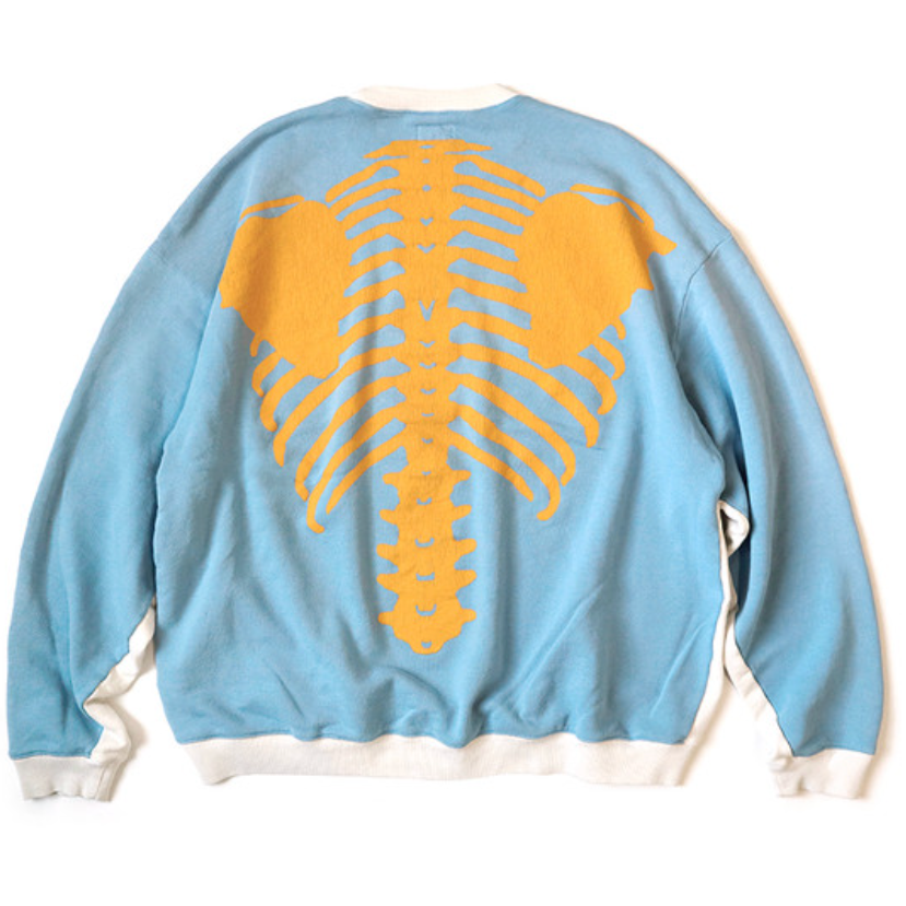 Kapital Fleece 2 Tone Big Sweatshirt (Bone Print)