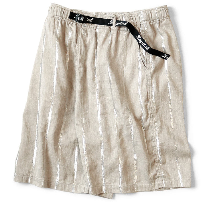 Kapital Linen Glitter Phillies Stripe Easy Shorts