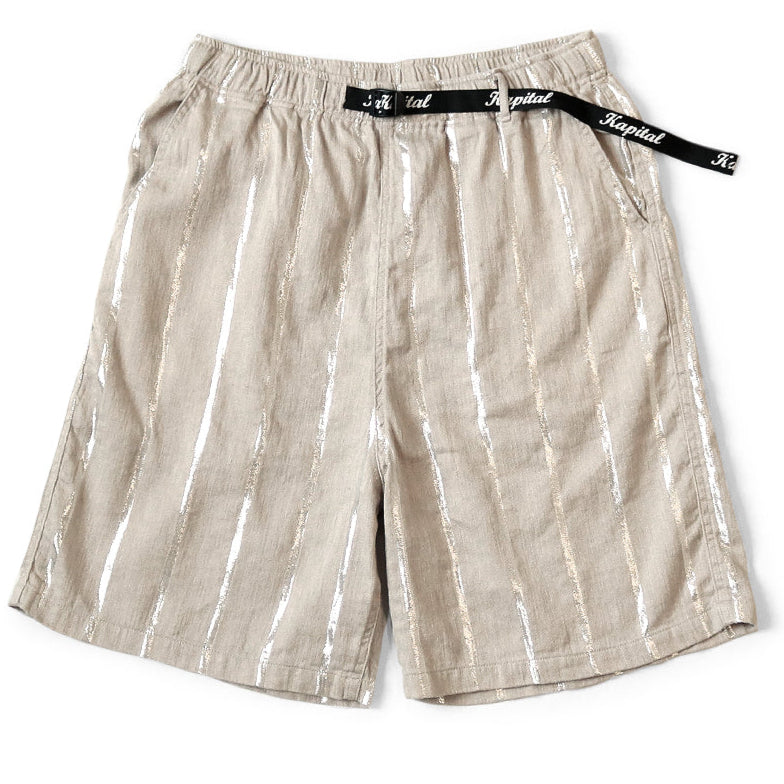 Kapital Linen Glitter Phillies Stripe Easy Shorts