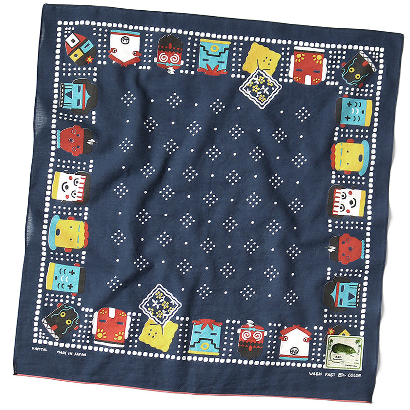 Kapital Fastcolor Selvedge Bandana (Kachina & Peckish Rainbowy)