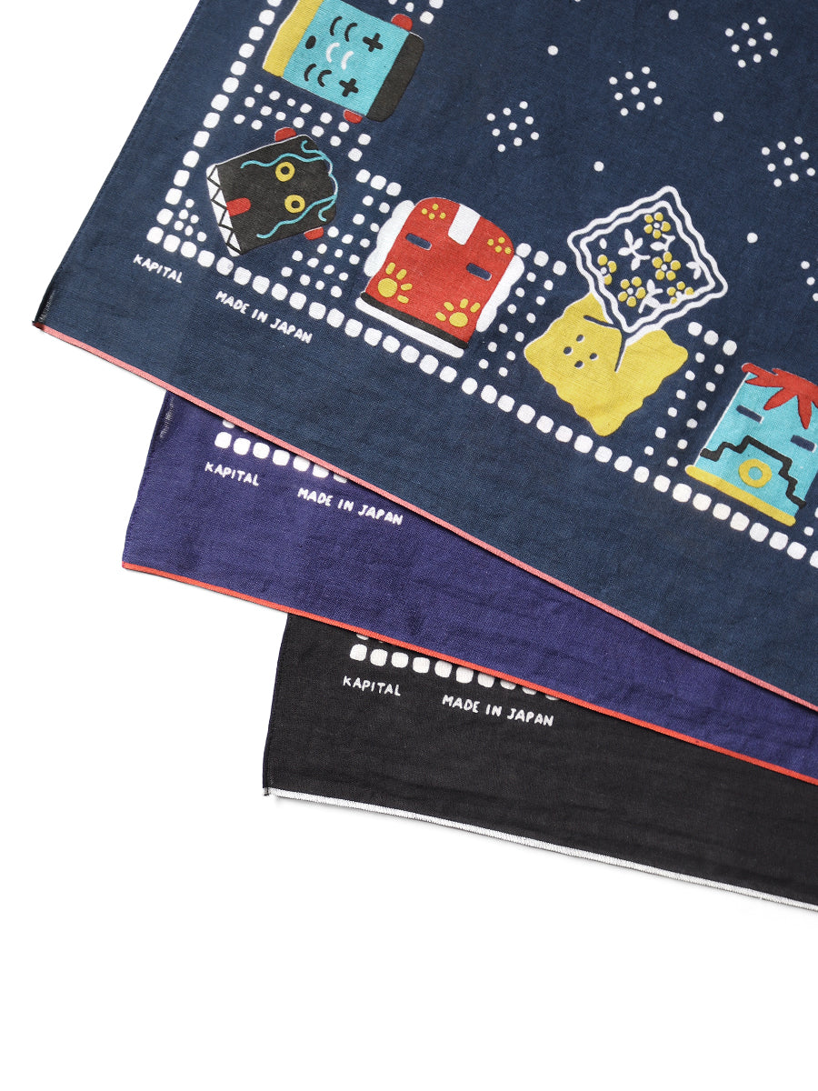 Kapital Fastcolor Selvedge Bandana (Kachina & Peckish Rainbowy)