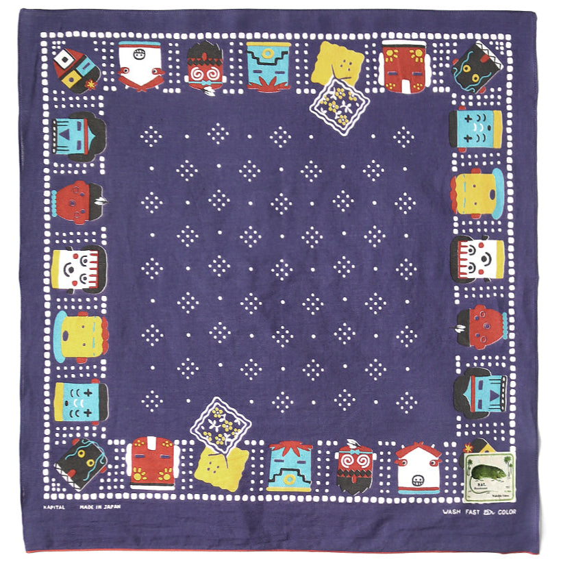 Kapital Fastcolor Selvedge Bandana (Kachina & Peckish Rainbowy)