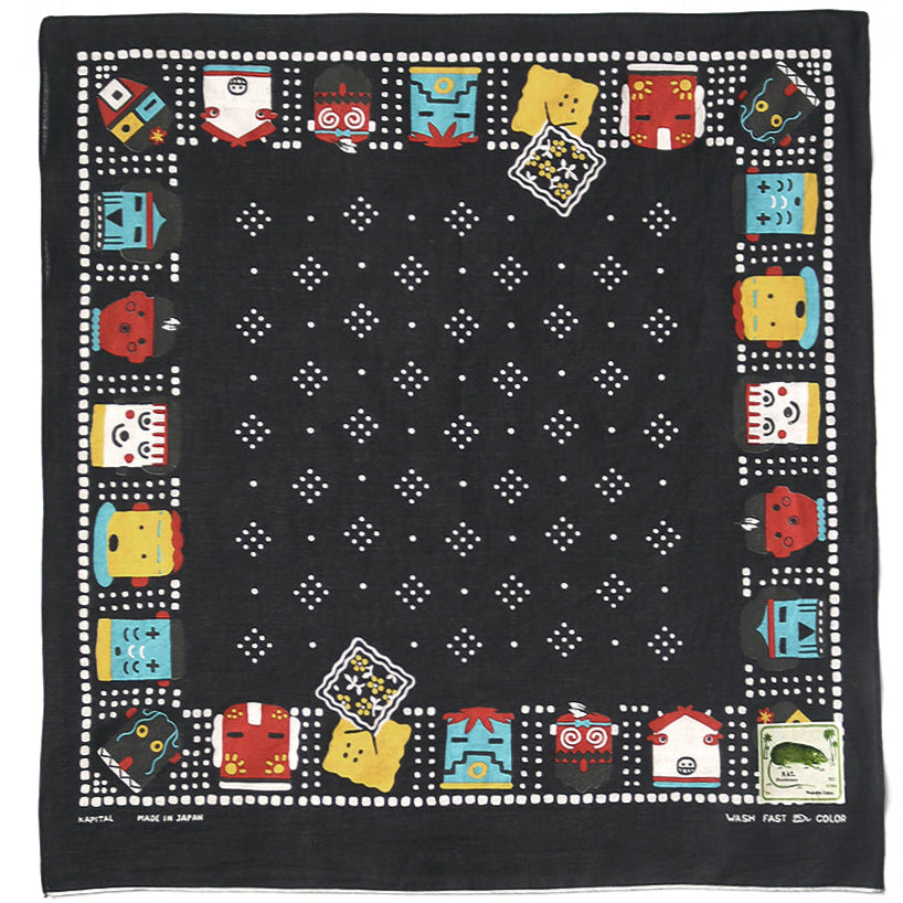 Kapital Fastcolor Selvedge Bandana (Kachina & Peckish Rainbowy)