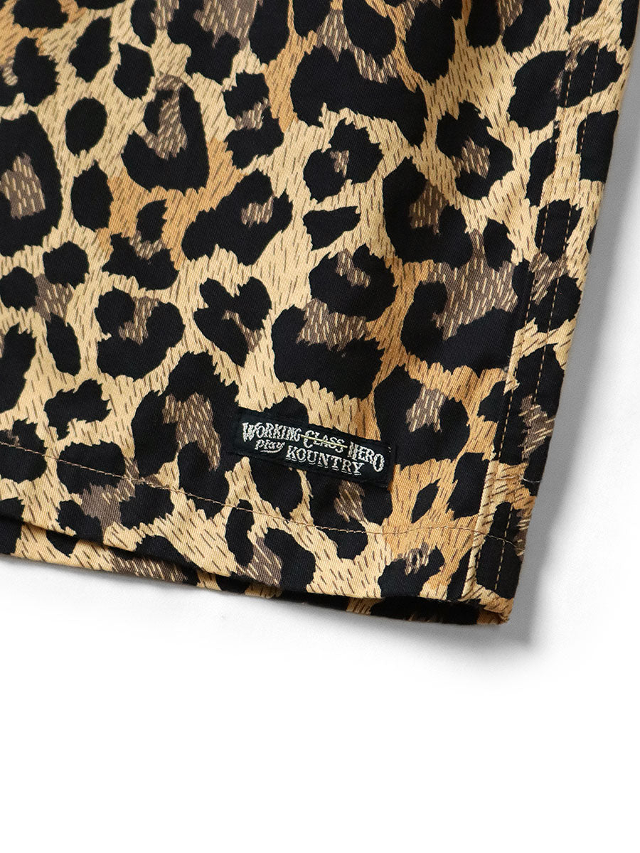 Kapital Combed Burberry Leopard Print Easy Shorts