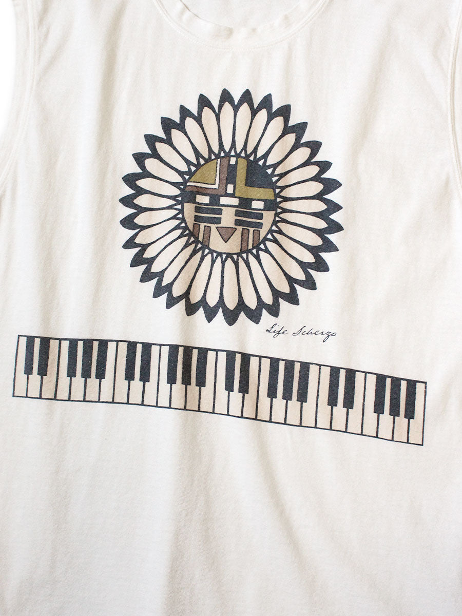 Kapital Jersey Sleeveless Big Tee (Piano & Sun Face Print)