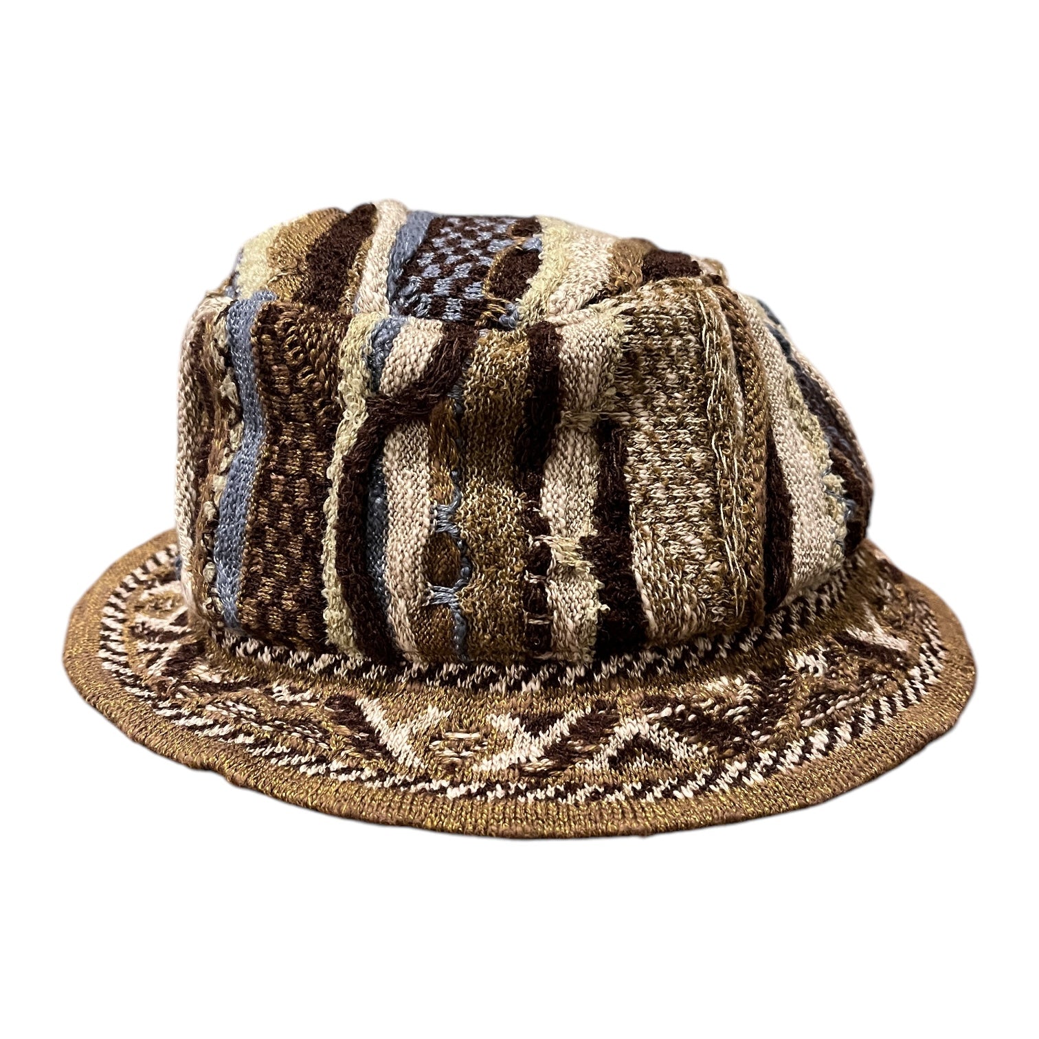KAPITAL 7Gニット GAUDY キャピタル バケットハット Kapital 7G Knit Gaudy Bucket Hat, Navy – Glasswing