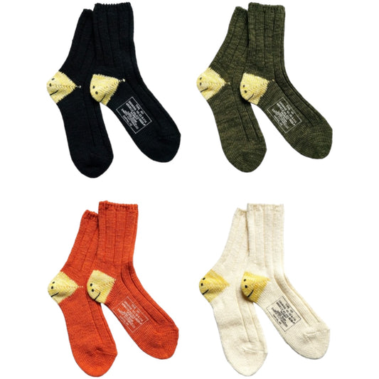 Kapital MA-1 Rainbowy Happy Heel Smile Socks