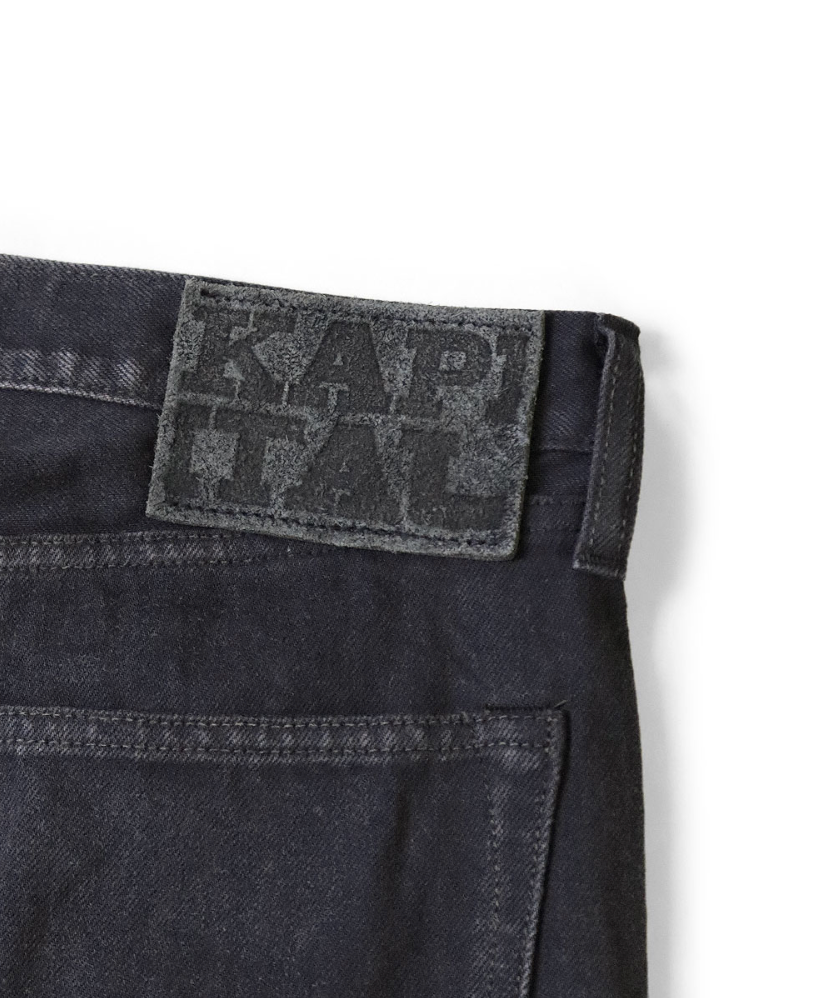 Kapital 14oz Black x Black Denim 5P Monkey Cisco (Processed)