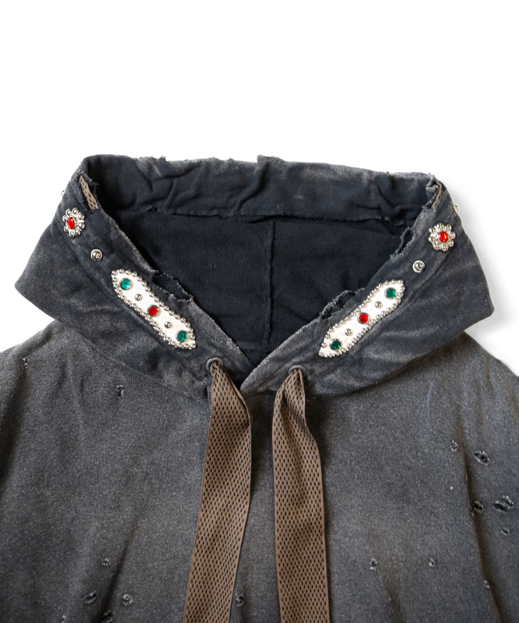 Kapital Fleece Thriller Damaged Devil Hoodie (Studs Remake)
