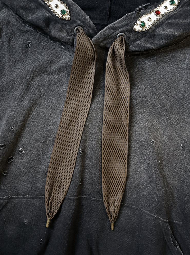 Kapital Fleece Thriller Damaged Devil Hoodie (Studs Remake)