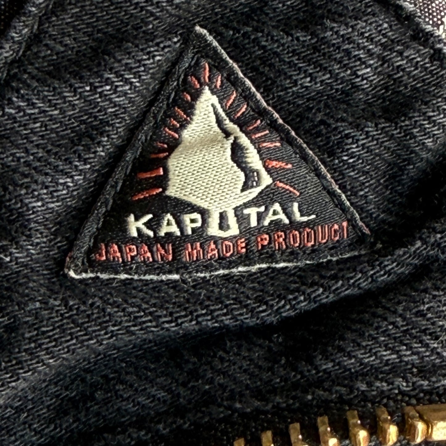 Kapital 11.5oz Black x Black Denim Hacksaw Drizzler Jacket