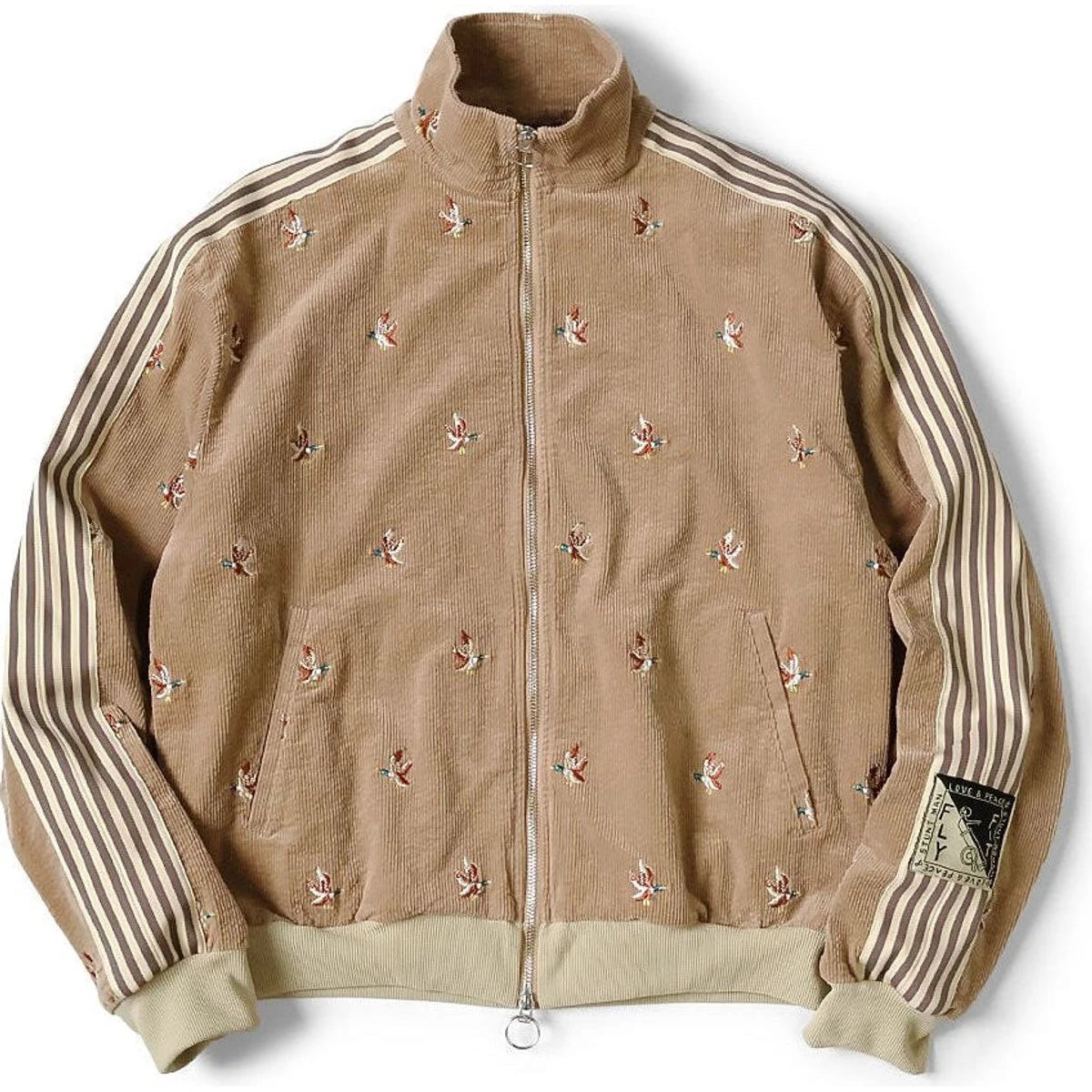 Kapital 11-Wale Stretch Corduroy Duck Embroidery Track Jacket