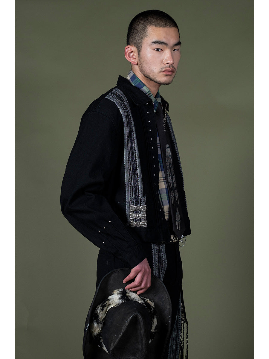 Kapital 12oz Yagasuri Jacquard Denim Drizzler Jacket