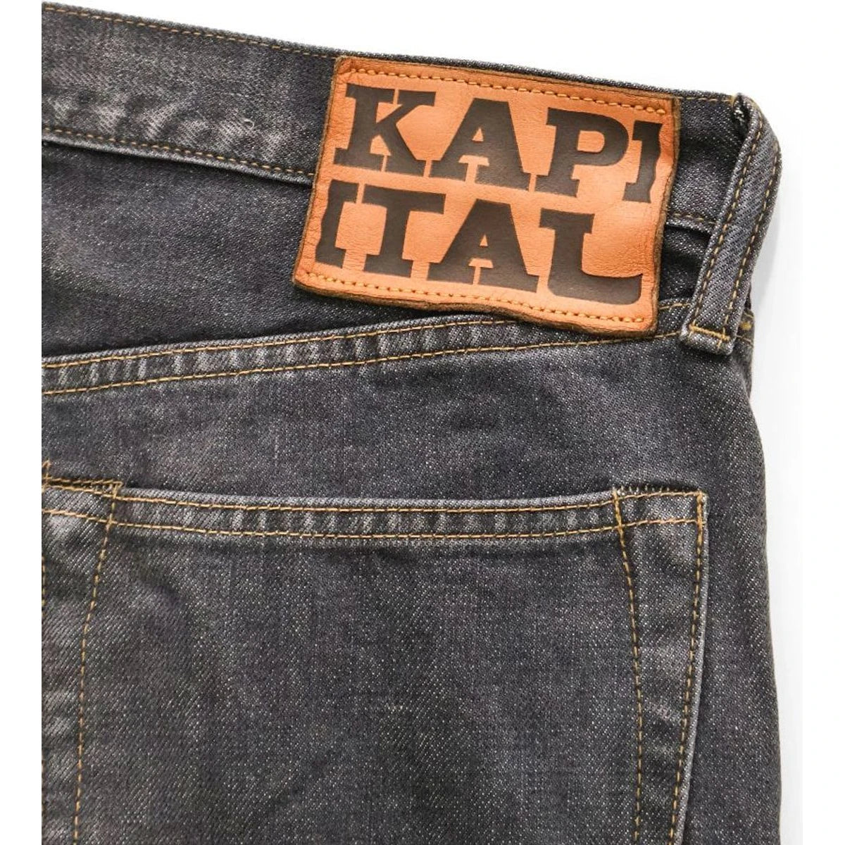 Kapital 14oz Black Denim 5 Pocket Monkey TH (Zip Fly)