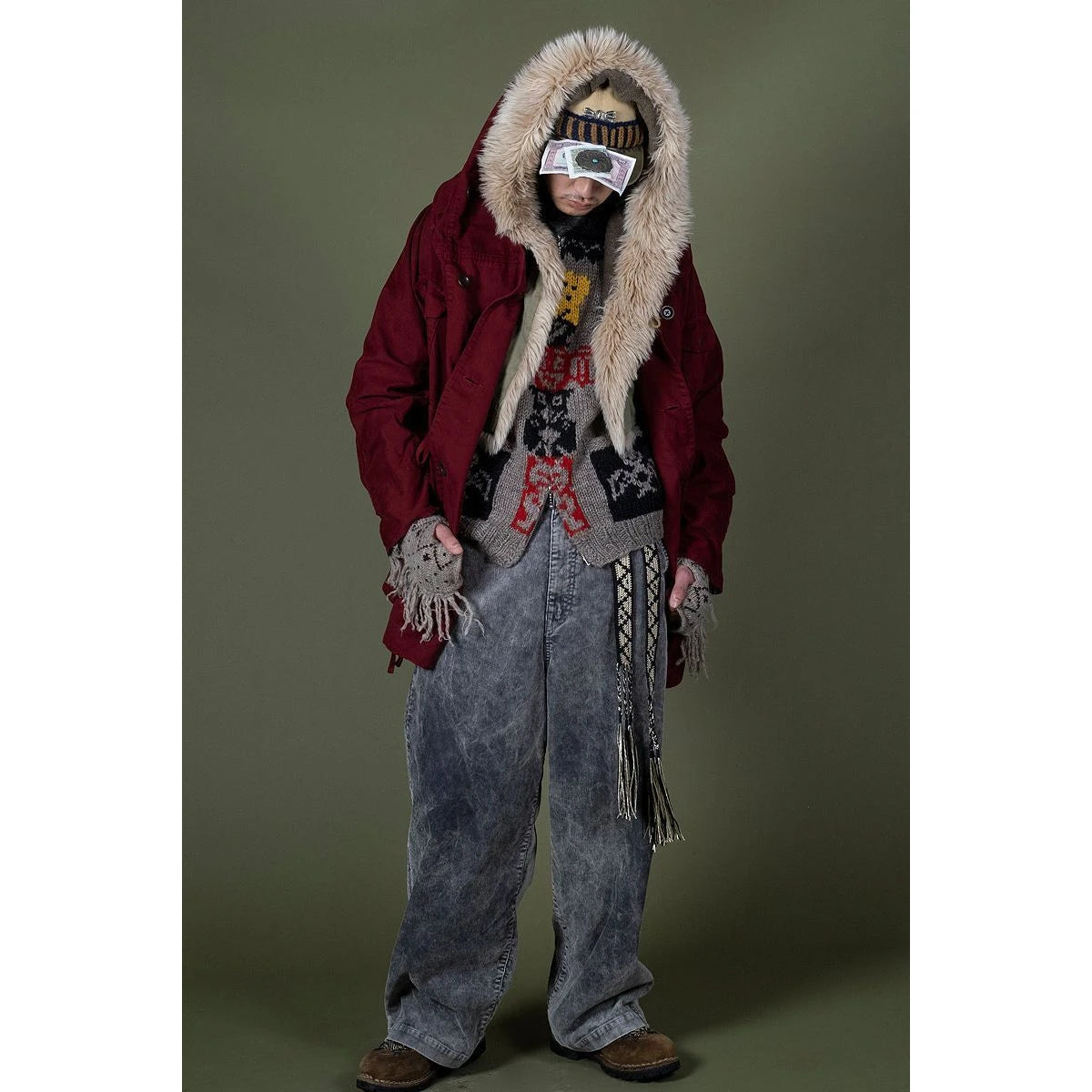 Kapital 14-Wale Corduroy Boogie Day Port Baggy Pants (Dirty Dyed)