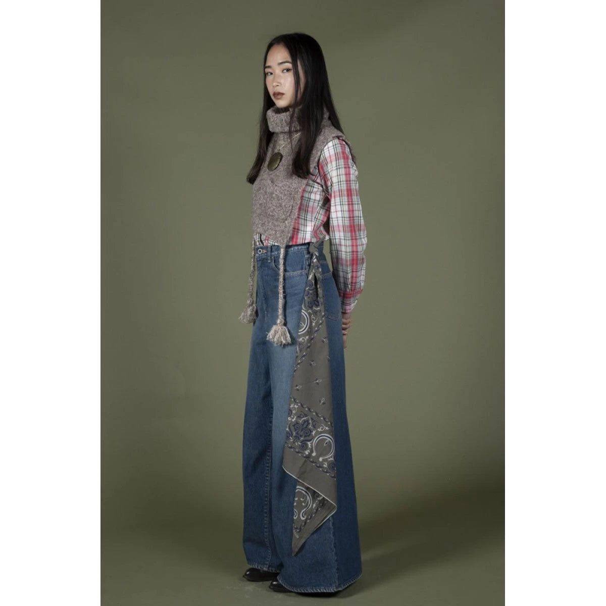 Kapital 14oz Denim 5P Skittle Baggy Pants (Processed)